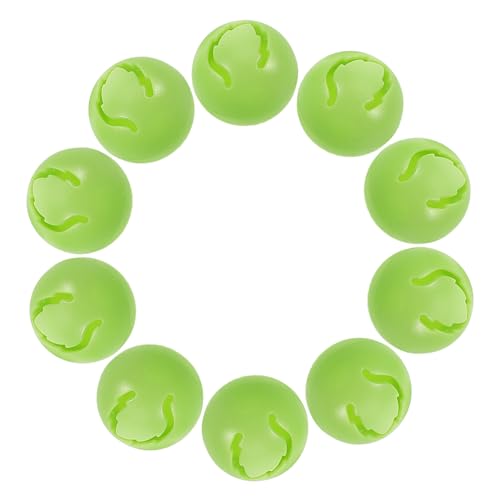 SUPVOX 10pcs Cat Toys Rattle Balls Green Pet DIY Toy Bell Rattle Box Parts for Small Animals