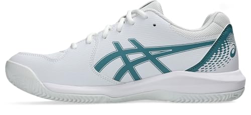 Asics 1041A414-103 Gel-Dedicate 8 Padel Tennis Shoes for Men, Size 45 EU, 103 White/Misty Pine