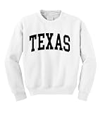 Wild Bobby State of Texas College Style Black Fashion Unisex Boys Girls Crewneck Graphic Sweatshirt, White, X-Large