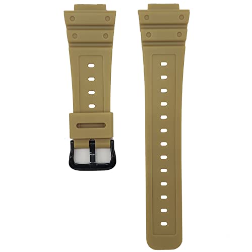 Lijinlan Resin Watch Band For Casio G-Shock DW-5600 DW-5900 DW-6100 DW-6600 DW-6900 GW-M5610 GA-110/120/300/700 GD-120/350 Watchband Replacement Strap for Gshock (Kahki)