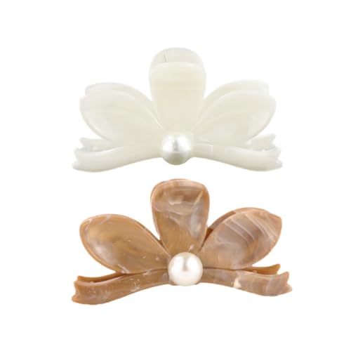 2 piezas pinzas para el cabello con flores y perlas miniatura 1