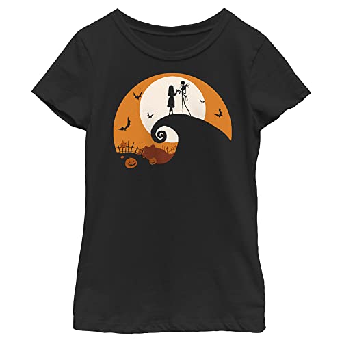 Disney Kids' Nightmare Before Christmas Hill Halloween Silhouette Girls Standard T-Shirt