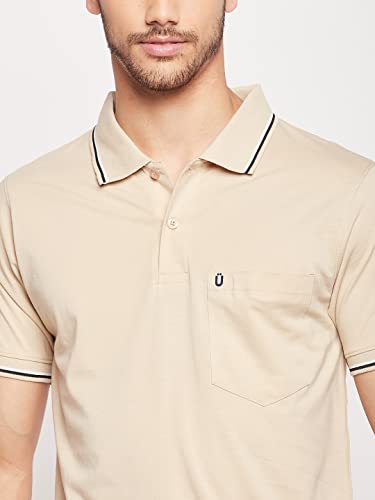 Image of UNIBERRY Men's Cotton Half Sleeves Solid Polo Neck T-shirt-MT4-BG 4XL