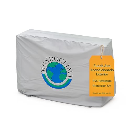 RO Linea Blanca ® Funda Aire Acondicionado Exterior Extra Grande 950X850X400 PVC Reforzado Impermeable Protección UV Cierre Cordón Poliéster Compatible con Unidades Exteriores