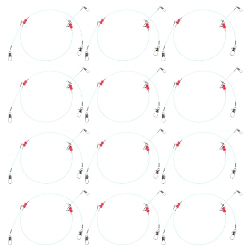 Healifty 12pcs Nylon Fishing Leaders con Giratorios y Ganchos de Acero Inoxidable miniatura 1