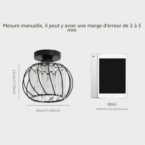 Plafonnier en cristal moderne E27 pour illuminer un couloir sombre