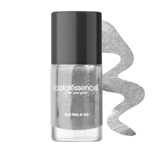 Image of Coloressence Cute Coats Long Lasting Nail Paint | Chip Resistant | Quick Dry | One Swipe Application | Toxin Free|Sliverine -6ml