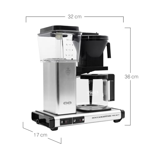 Moccamaster KBG Select, Filter Coffee, Coffee Makers, Brushed, UK Plug, 1.25 Liters