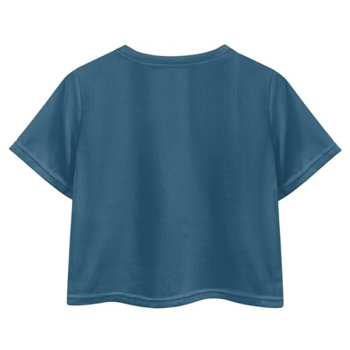 Image of Girl Crop Top Shirts for Summer Cute T Shirts Short Sleeve Tees for Kids 5-16