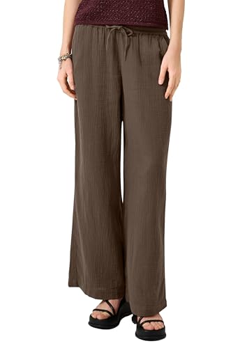 Pantalon large à jambes larges taille haute fluide et tendance chic