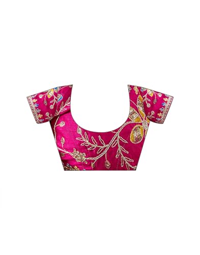 Image of SIRIL Women's Georgette Bandhani Printed, Embroidery Lace Saree With Unstitched Blouse Piece