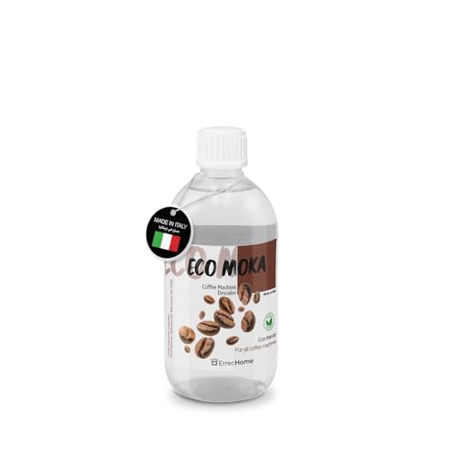 ErrecHome Eco Moka Natural Biodegradable Coffee Machine Descaler Compatible with all Coffee Machines and Kettles Made in Italy 500 ml (17 fl oz) 5 Uses