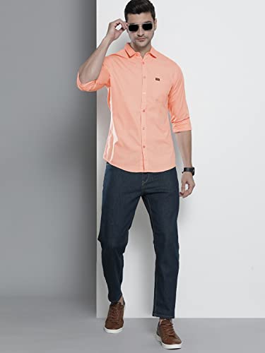 Image of The Indian Garage Co Men Slim Fit Solid Full Sleeves Cutaway Collar Casual Shirt