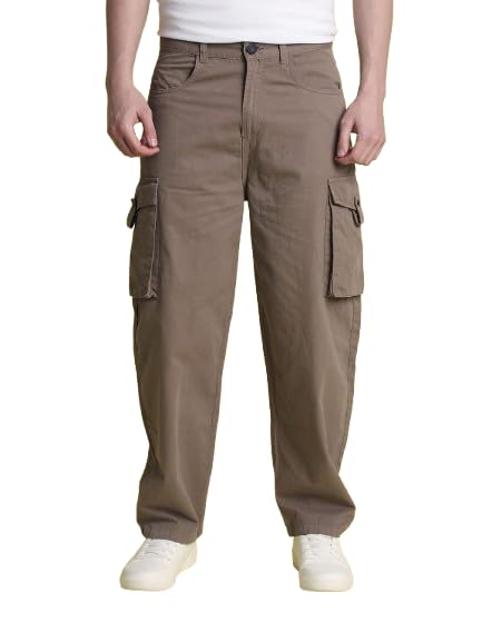 bene kleed Men's Olive Green Cargo Trousers-picture-34
