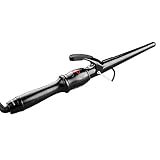 MHD Professional Curling Iron Tapered 25mm to 19mm Diameter Ceramic Curling Iron with Rotation Thread,Black