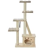 PawHut Multi-Level Cat Tree Condo Tower with Sisal-Covered Scratching Post, Activities for Kittens & Soft Cushion Luxury