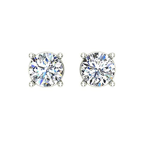 14K White Gold Handmade Jewellery 2.62Ct Simulated Diamond Stud Earrings Jewelry Gifts for Women and Girls from Dishis Designer Jewellery