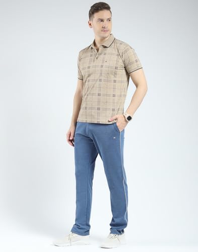 Image of Monte Carlo Men's Regular Fit Printed Lower Set | Half Sleeve Polo T-Shirt with Trackpant | Pajama Set for Men's