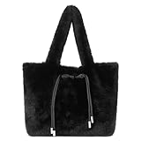 Dimensions : 29 cm * 10 cm * 24,5 cm (L * l * H), poignée supérieure : 18 cm, sac à bandoulière en peluche de grande taille pouvant contenir un téléphone portable, un portefeuille, des clés, un carnet, une bouteille d'eau, un parapluie, etc.