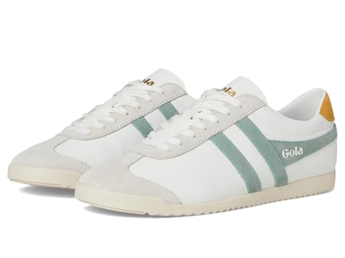 Gola Women's Bullet Pure Sneaker, White/Green Mist/Sun, 6.5