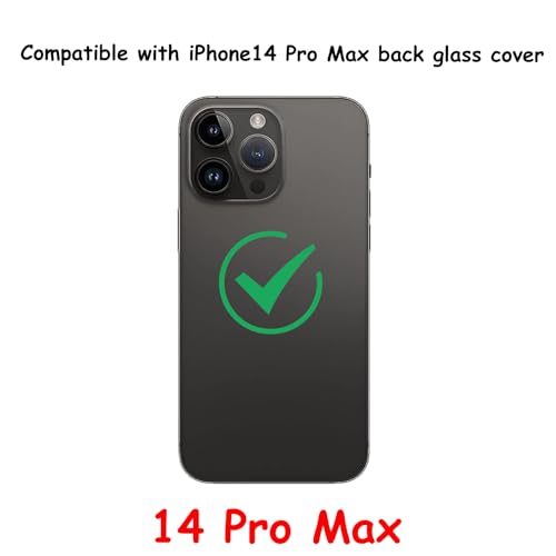 Image of 14 Pro Max Back Glass Replacement for iPhone 14 Pro Max Rear Back Glass Compatible with iPhone 14 Pro Max with Pre-Installed Adhesive + Reparing Toolkit(Space Black)