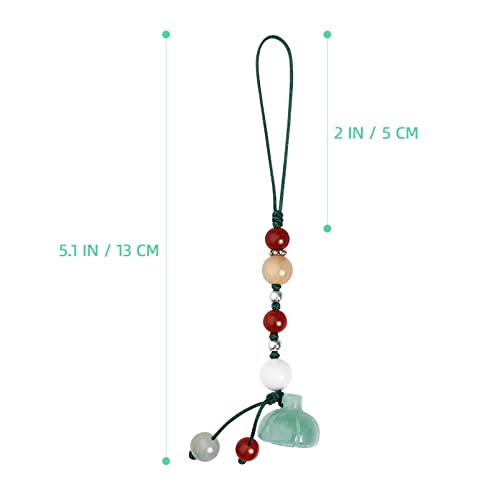 Hemobllo Cell Phone Strap Jade Phone Charm Key Agate Chain Car Key Hanging Pendants Decor For Car Phone Fan Clothing Decor Green #TOP4