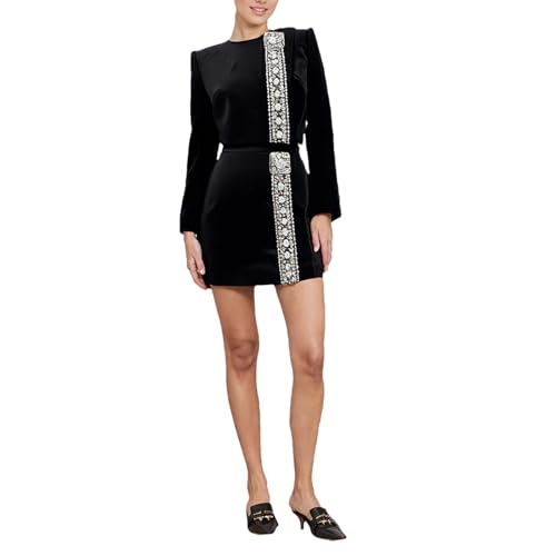 Women's Beaded Top & Skirt Set - Black Festival Nail