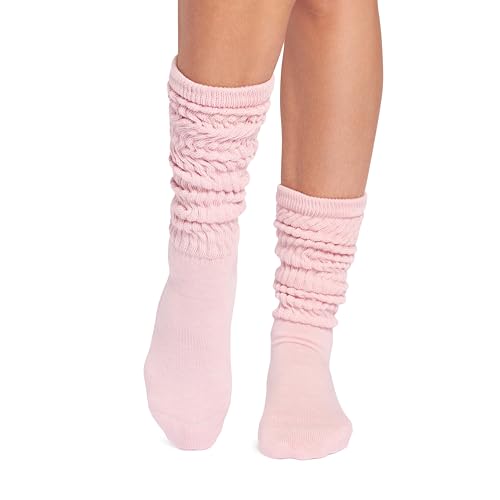Image of TAVI Stacy Slouch Pilates Socks with Grips for Women | Non-Slip Grip Socks, Patented Grip Sole Design, Soft Organic Cotton Blend, Arch Band Support; Use for Yoga, Barre, Lagree