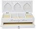 DRULINE Schmuckkasten Schmuckbox Beauty Box zur Aufbewahrung aus Holz mit 2 Ebenen und Schublade für Halsketten Armbänder und Ringe Geschenkidee | L x B x H 30 x 12 x 8.5 cm cm | Weiß