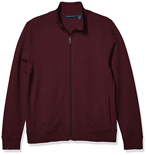Perry Ellis Men's Ottoman Full Zip Jacket, Fig, Medium