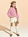 rrhss Girls Mock Neck Loose Knit Sweaters Kids Long Sleeve Slouchy Warm Cute Fashion Pullover Tops 5-14 Years Pink