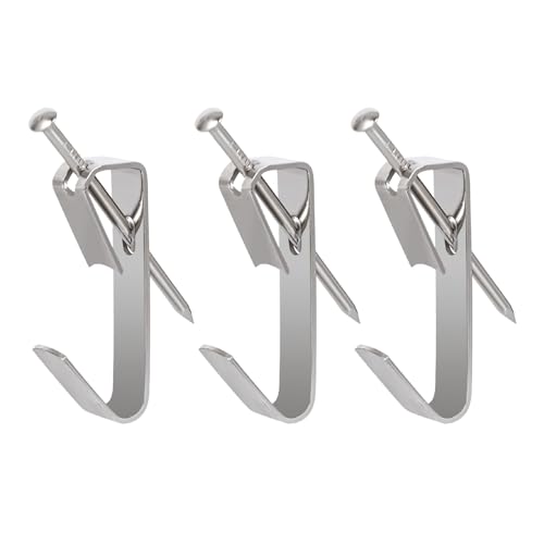 Image of 30 LBS Silver Picture Hangers, Metal Picture Hooks with Nails, Heavy Duty Hardware Hanger Kit for Hanging Pictures, Frame, Mirror, 30 PCS