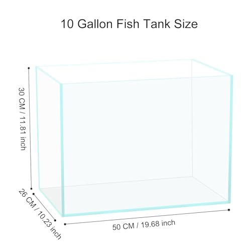 Image of 10 Gallon Glass Fish Tank, Easy to Maintain Small Aquarium for Betta /Goldfish /Snails /Shrimp and Aquatic Planting.