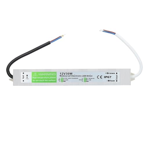 Transformateur LED 12V 30W étanche IP67 en aluminium pour éclairage extérieur