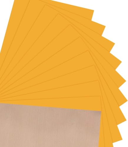 Image of JANDJPACKAGING Heat Transfer Vinyl HTV for T-Shirts 12 inch x10 inch - Easy to Weed Iron on Vinyl Compatible with Cricut Cutting Machine & Silhouette Cameo 10Pack Dark Yellow