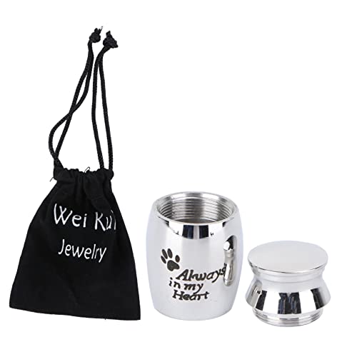 VANZACK 1 セット ペット壷 灰の記念品 犬の灰缶 鍵 犬の記念碑 ペット火葬骨壷 ほこり ペット用品 ペット納骨棺 ペットの灰の保存容器 創造的なペットの壷 ステンレス鋼 Black