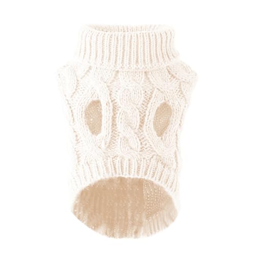 Frcolor ペット用薄手ニットセーター 白 中小型犬向け 軽量快適 着脱簡単 お散歩 ジョギング対応 ファッションコスチューム 犬用パーティー