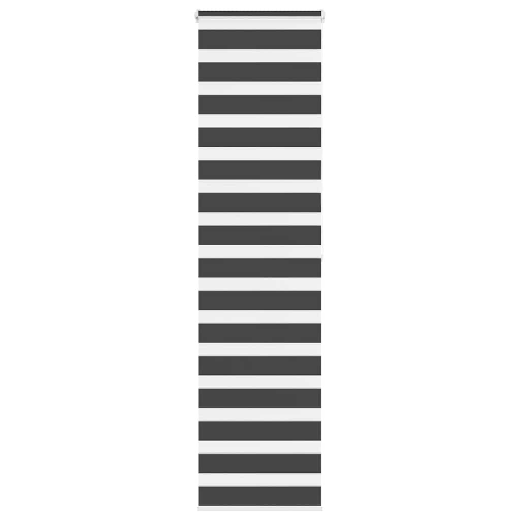 vidaXL Zebra Blind Black 65x200 cm Fabric Width 60.9 cm Polyester