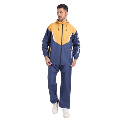 Image of Citizen Hooded Raincoat for Men Women Waterproof for Bike Riders HT Micro TPU Fabric Lightweight Stylish Sealed Hood, Large Pockets, Heavy-Duty Zippers Rainwear with Carry Pouch-CR019