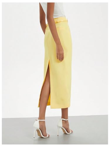 SHENHE Women's High Waisted Maxi Skirt Slit Business Work Dressy Straight Long Pencil Skirt3