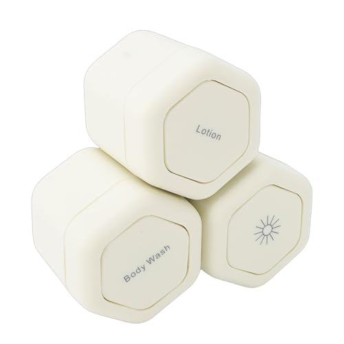 Denash Récipients de Voyage Magnétiques 3 Pièces, Pots de Toilette à Coque Rigide de 40 Ml avec Couvercle à Verrouillage par Torsion, Pots de Crème Anti-fuite pour Voyage de Shampoing (WHITE)