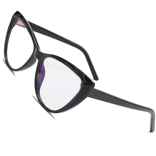 Image of Blue Light Blocking Glasses, TR90 Cat Eye Frame Computer Glasses With Anti Eyestrain & UV Glare Protection (Black)