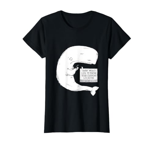 Speed Bump Funny Moby Dick Cartoon T-Shirt, Women, Black, XX-Large