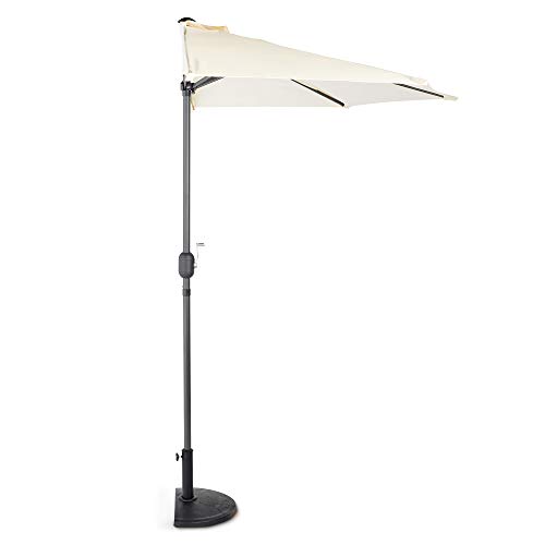 VonHaus Half Parasol - Against The Wall Parasol/Half Umbrella - Outdoor Furniture For Balcony, Decking, Garden - Sun Shade With UV Protection