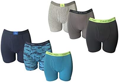 Calvin Klein Boys Boxer Brief Underwear Cotton Stretch Logo Waistband (6 Pack) (6 Pack- Multi Color, X-Large)