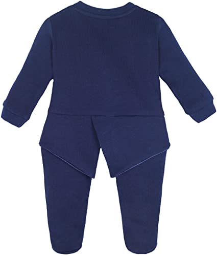 Lilax Baby Boy Gentleman Tuxedo Footie Christmas Holiday Outfit With Bow Tie 6M Navy #TOP2