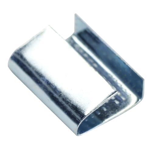 Image of Open Serrated Strapping Seals for 3 /4 inch Polyester Poly Polypropylene Strap Pallet Banding Clips(500)