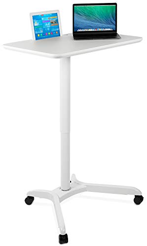 Mount-It! Standing Mobile Laptop Cart, Sit Stand Rolling Desk with Height Adjustable 31.1