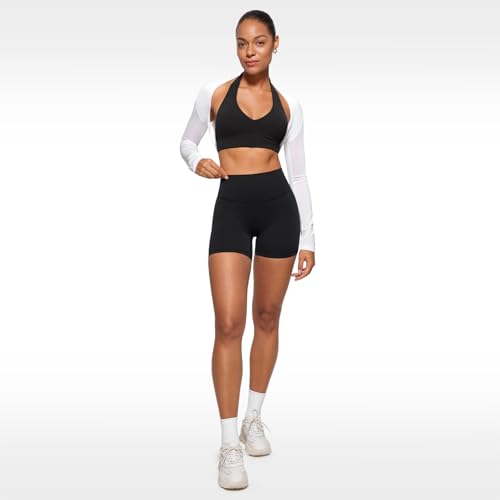 Image of INGIA Halter Longline Sports Bra Padded | Yoga, Workout, Low Back, Crop Top, with Built in Bra, for Women