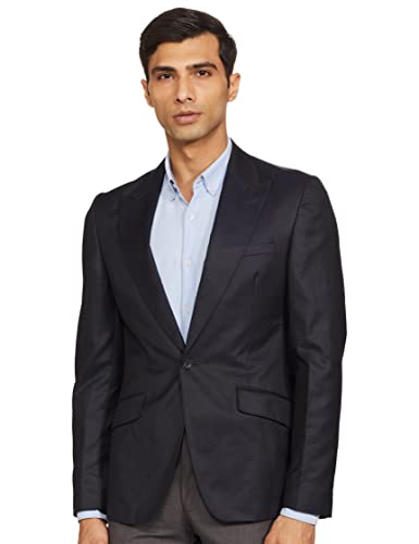 Image of Raymond Wool Blend Men's Full Sleeve Italian Cut FIT Dark Blue Formal Suit